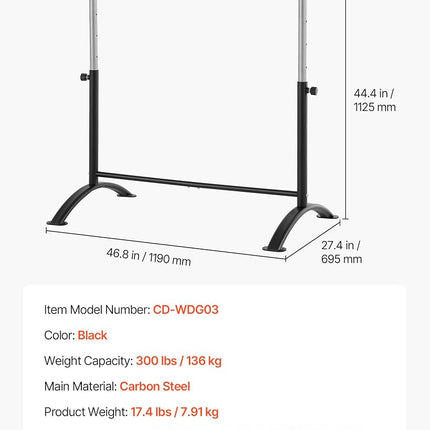 VEVOR Ballet Barre, Barre Bar for Home, Freestanding Portable Ballet Stretching Dance Bars, Height Adjustable Anti-Wobble Fitness Gym Studio Equipment, for Pilates Balance Workout