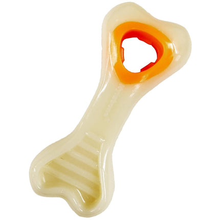 Nylabone Knuckle Bone Pop-In Treat Toy Power Chew Toy for Dogs, Interactive Treat Dispensing Enrichment Toys for Dogs, Long Lasting Chicken Flavor, X-Small Dogs - Up to 15 lbs