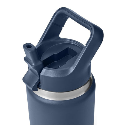 Bouteille YETI Rambler 769 ml, isolée sous vide, en acier inoxydable avec bouchon paille de couleur assortie, bleu marine