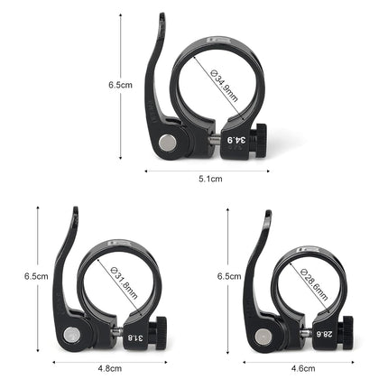 PLATT Bike Seat Post Clamp Aluminium Alloy Bicycle Quick Release Seatpost Collar 28.6mm / 31.8mm /34.9mm