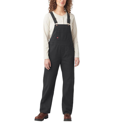 Dickies Womens Wp Bib Relaxed Straight, Rinsed Black, 22