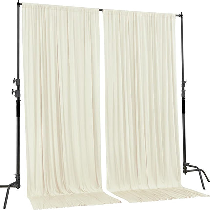 AK TRADING CO. Panneaux de rideaux en polyester ignifuge 3 m x 3 m avec poches pour tringle - Décorations de mariage, de fête ou de maison - Ivoire