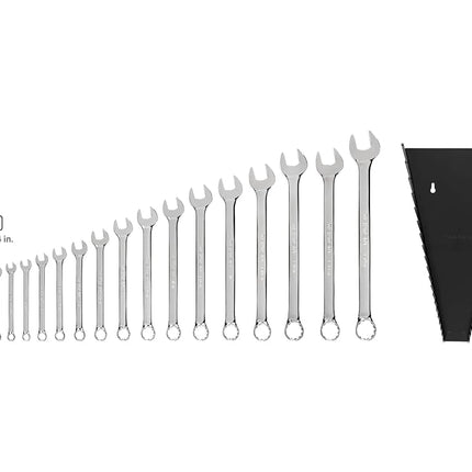 TEKTON Combination Wrench Set, 19-Piece (1/4-1-1/4 in.) - Rack | WCB91102