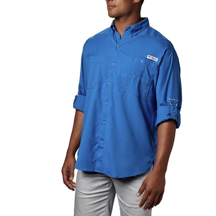 Columbia Men’s PFG Tamiami™ II Long Sleeve Shirt — Big, Vivid Blue, 6X