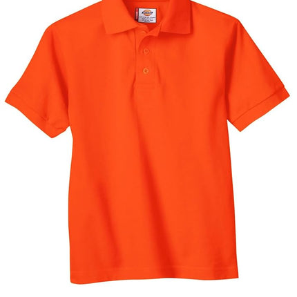 Dickies Big Boys' Short Sleeve Pique Polo X, Orange, X-Large