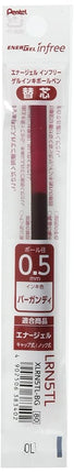 Pentel XLRN5TL-BG Recambio de bolígrafo, EnerGel 0.5mm, Burdeos, 10 unidades