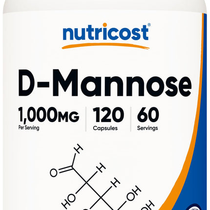 Nutricost D-Mannose 500 mg, 120 capsules – 1000 mg