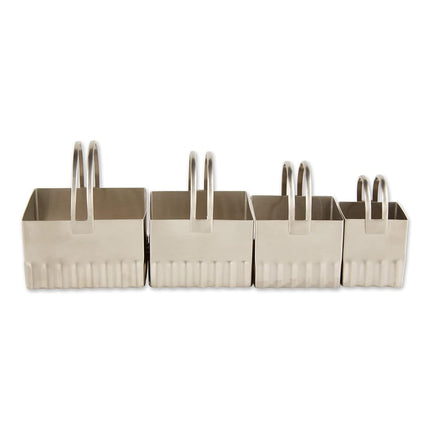 RSVP Endurance Square Biscuit Cutters, Rippled, Se
