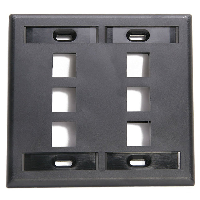 Leviton 42080-6EP Dual Gang QuickPort Wallplate wi
