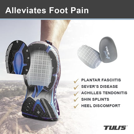 Tuli's So Soft Heel Cups - Shock Absorption Cushion Insert for Plantar Fasciitis, Sever's Disease and Heel Pain Relief, Regular