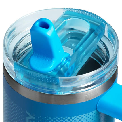Vaso STANLEY Quencher ProTour con pajita abatible y tapa a prueba de fugas, 414 ml | Pajita y asa incorporadas | Compatible con portavasos para viajes | Vaso de acero inoxidable aislado | Sin BPA | Degradado Azure
