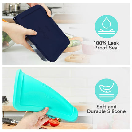 Sophico 6 Cup Rectangle Silicone Storage Cover Lids Replacement for Pyrex 7211-PC Glass Bowls, Container not Included (Mint-1pack)