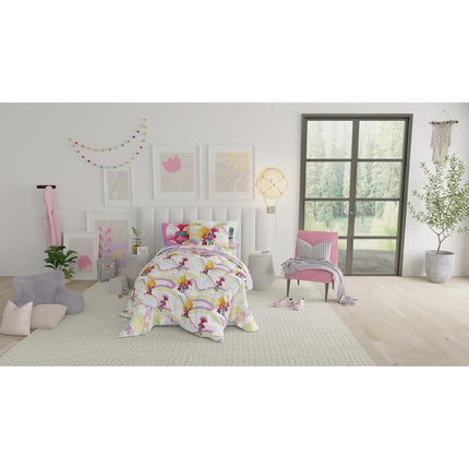 Franco DreamWorks Trolls 3 Band Together Kids 5 Piece Bedding Super Soft Reverisble Comforter and Sheet Set with Sham, Twin, (Officially Licensed Product)