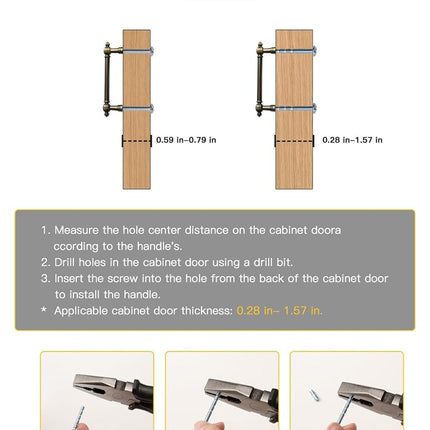 Germany Bronze Zinc Alloy Cabinet Pulls - 3-3/4 Inch(96mm) Hole Center Classic Vintage Drawer Handles,Kitchen Cupboard Bathroom Dresser Cabinet Hardware Handles