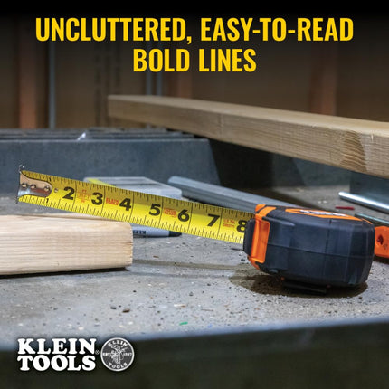 Klein Tools 9135 Tape Measure, Heavy-Duty Measuring Tape with 35-Foot Single-Hook Nylon Reinforced Blade, with Metal Belt Clip