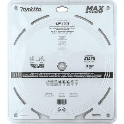 Makita B-67000 12" 100T Carbide-Tipped Max Efficiency Miter Saw Blade