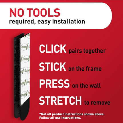 3M Command™ Picture Hanging Strips, Large, 20 Pairs, Hold 6.8kg, Black
