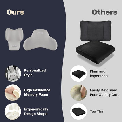 Coverado Lumbar Support and Car Neck Pillow