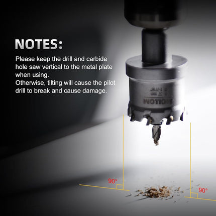 Mollom 76mm (3") 2Pcs Heavy Duty Carbide Hole Saw with 3 Pilot bit