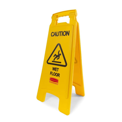 Rubbermaid Commercial 26 Inch"Caution Wet Floor" Sign, 2-Sided, Yellow (FG611277YEL) (6-Pack)