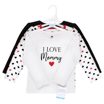 Hudson Baby baby-girls Long Sleeve T-shirts, Girl Mommy Red Black, 12-18 Months
