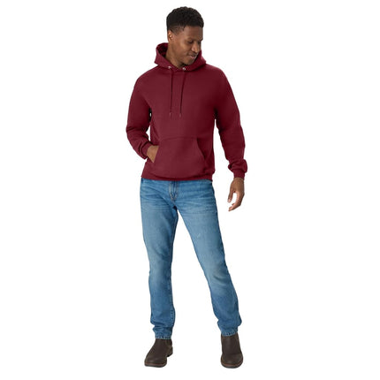 Hanes EcoSmart Hoodie, Midweight Fleece, Pullover Hooded Sweatshirt for Men, Mulled Berry, S