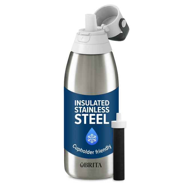Brita Insulated Filtered Water Bottle with Straw, 