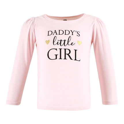 Hudson Baby Camisetas de Manga Larga para Bebés Niñas, Girl Daddy, 6-12 Meses