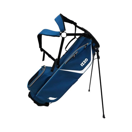 Sac de golf sur pied ultra-léger Izzo Golf Izzo avec double sangle et caractéristiques exclusives, bleu marine/bleu clair
