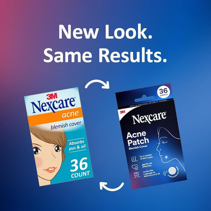 Nexcare Acne Absorbing Cover, Two Sizes, 36 Count