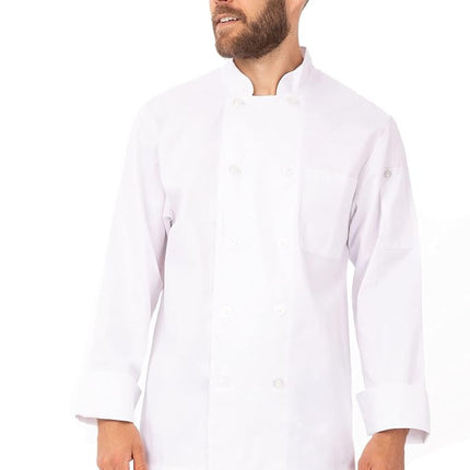 Chef Works Men's Le Mans Chef Jacket, White, Large