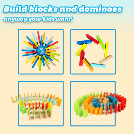 Hape Dynamo Dominoes| Award-Winning Domino Racing Building Block Set for Kids, 107 Solid Pieces of Fun-Filled Racing, Building and Stacking
