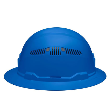 Klein Tools 60871BR Hard Hat, Vented, Full Brim Style, Padded, Self-Wicking Odor-Resistant Sweatband, Blue