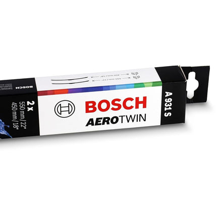 Bosch Wiper Blade Aerotwin A931S, Length: 550mm/450mm – Set of Front Wiper Blades - Only for Left-Hand Drive (EU)