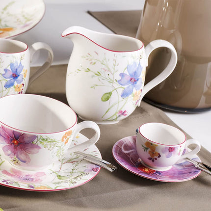 Villeroy & Boch Mariefleur Basic Mocha/Espresso Cup, 80 ml, Height: 4.5 cm, Premium Porcelain, White/Multicoloured