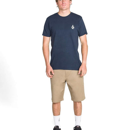 Volcom Men's Deadly Stone Modern Fit Short Sleeve Tee, Navy White White, S