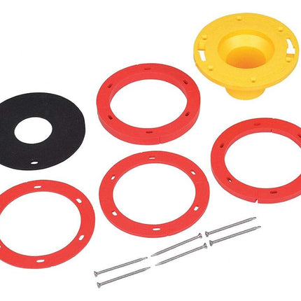 Oatey Toilet Flange Extender Kit 1/4-1 5/8 in,Red and Yellow