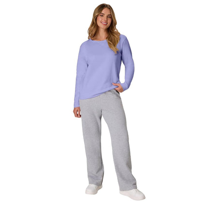 Hanes Crewneck, EcoSmart Fleece Pullover with V-Notch, Sweatshirt for Women, Peri Blue, XL