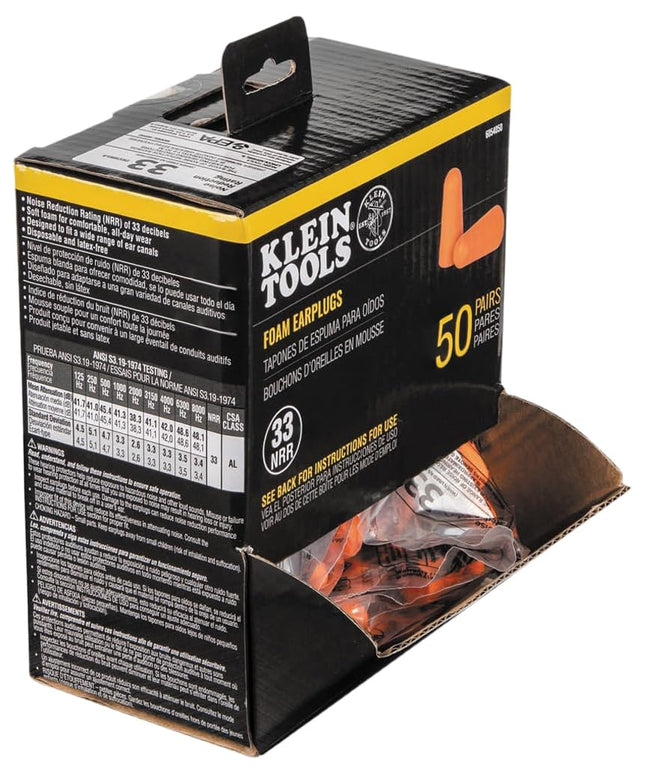 Klein Tools 80131 Foam Earplugs, 33dB Noise Reduct