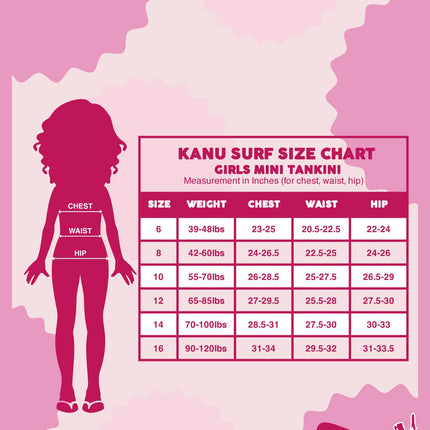 Kanu Surf Girls' Aria Beach Sport UPF 50+ Mini Tankini Two Piece Swimsuit, Rose Garden Yellow, 12