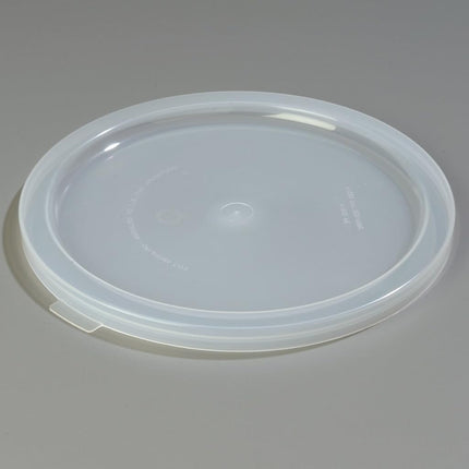 Carlisle FoodService Products Bain Marie Plastic Food Container Lid, Storage Container Lid, Round Lid with Stackable Design for Food Storage, 12 to 22 Quarts, Translucent, (Pack of 6)