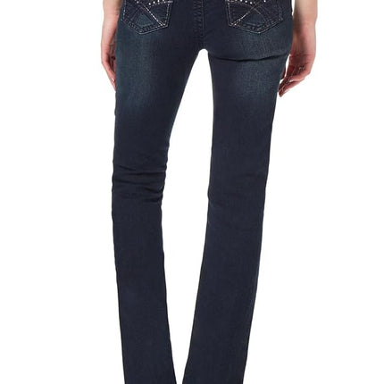 WallFlower Women's Luscious Curvy Bootcut Jeans, BlackBerry, 3 Shorts