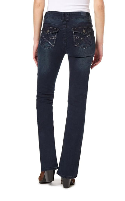 WallFlower Women's Instastretch Luscious Curvy Bootcut Jeans, BlackBerry, 9 Long