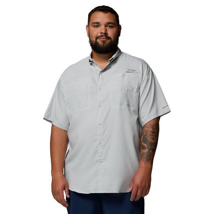 Columbia Men's Big and Tall Tamiami II SS Shirt, Cool Grey, 4X, Cool Grey, 4X Tall