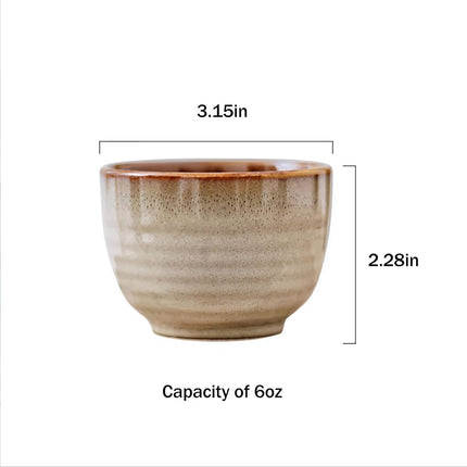 Lxuwbd Japanese Style Ceramic Tea Set, Tea Cup, Coffee Cup, Yerba Mate Set, Ceramic Mate Cup Set of 4 (5 Colors)