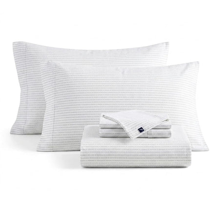 Nautica - King Sheets, Cotton Percale Bedding Set, Casual Home Decor (Buoy Line Grey, King)