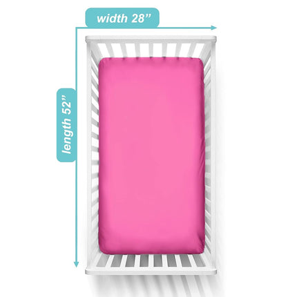 Sábana Ajustable de Punto de Jersey de Algodón 100% Natural Supreme de American Baby Company para Colchones de Cuna y Niño Pequeño Estándar, Fucsia, Suave y Transpirable, para Niñas, 28 X 52 pulgadas