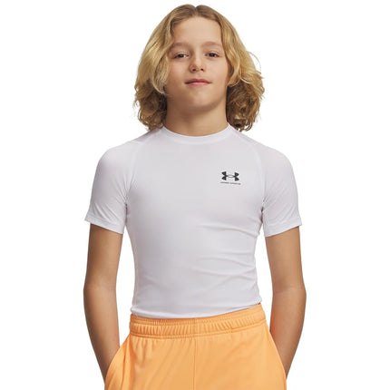 Under Armour Boys HeatGear Short Sleeve White M