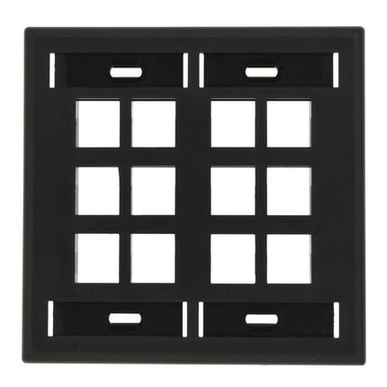 Leviton 42080-12E Quickport Wallplate with ID Window, Dual Gang, 12-Port, Black