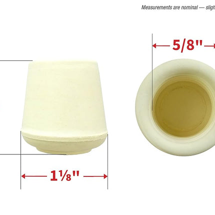 Shepherd Hardware 9752 5/8-Inch Rubber Leg Tips, 24-Pack, Off White